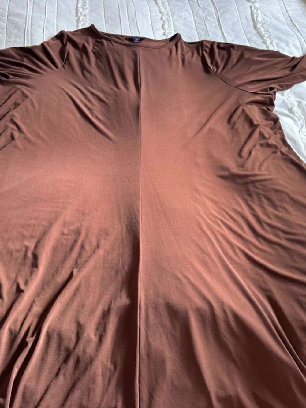 Roaman's Plus Size Womens 34/36 4X Brown 3/4 Quarter Sleeve Dress
